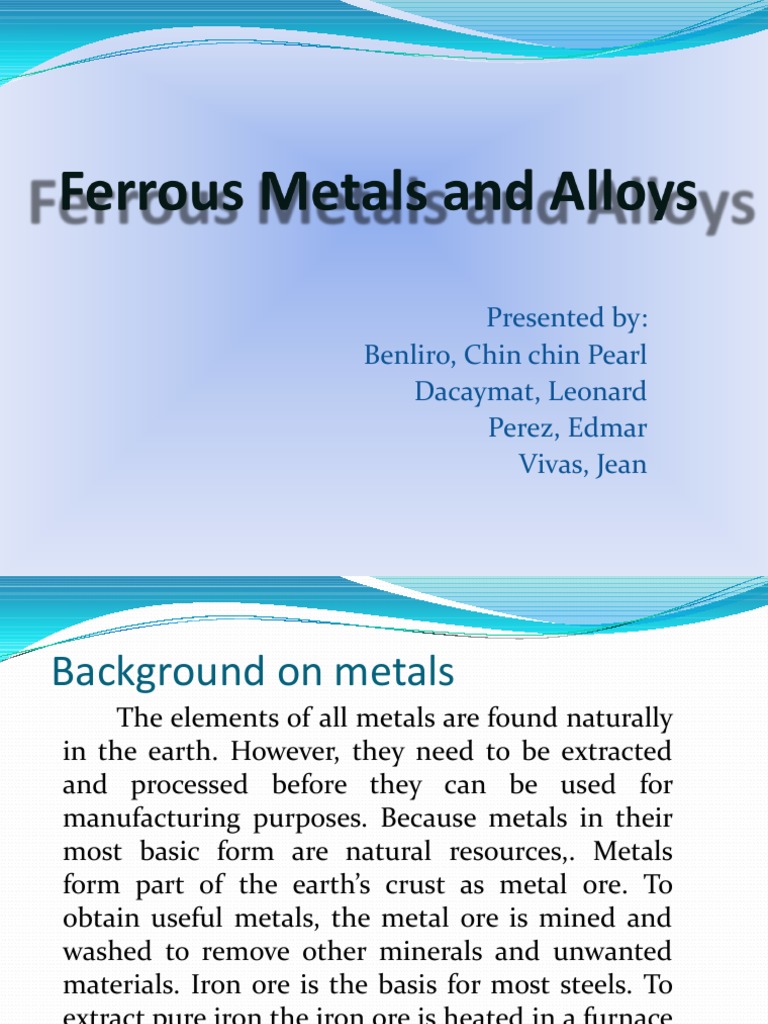 Understanding Ferrous Metals and Alloys | PDF | Cast Iron | Alloy