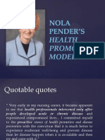 Health Promotion Model by Nola Pender
