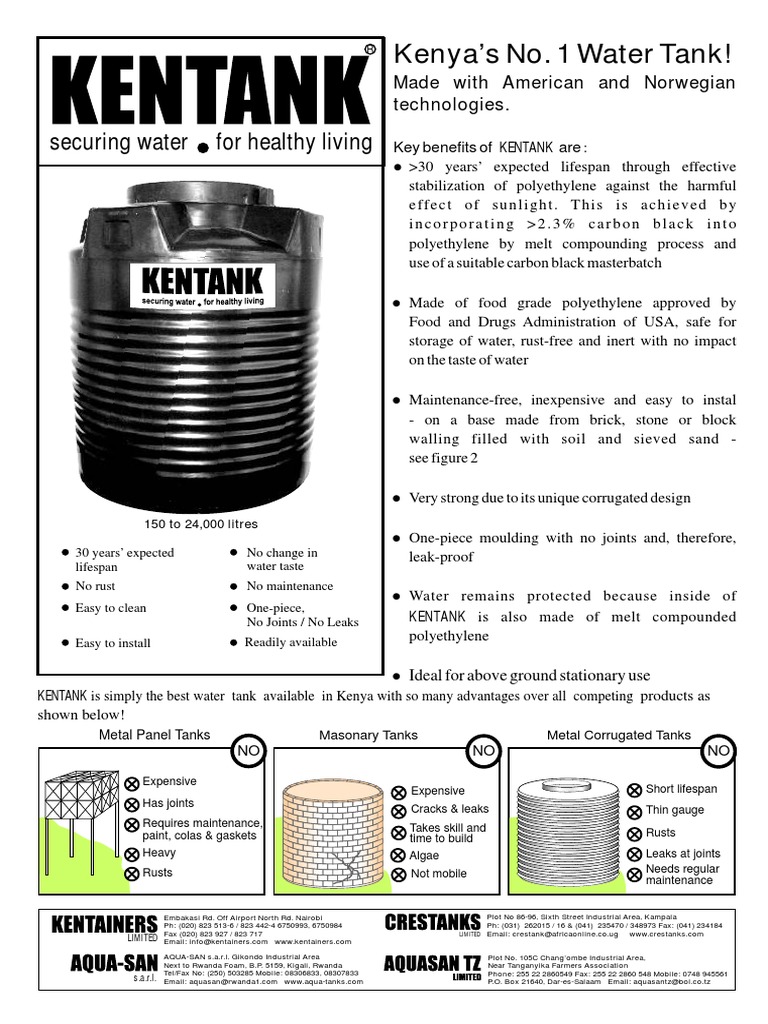Tank Specifications PDF Toilet Sanitation