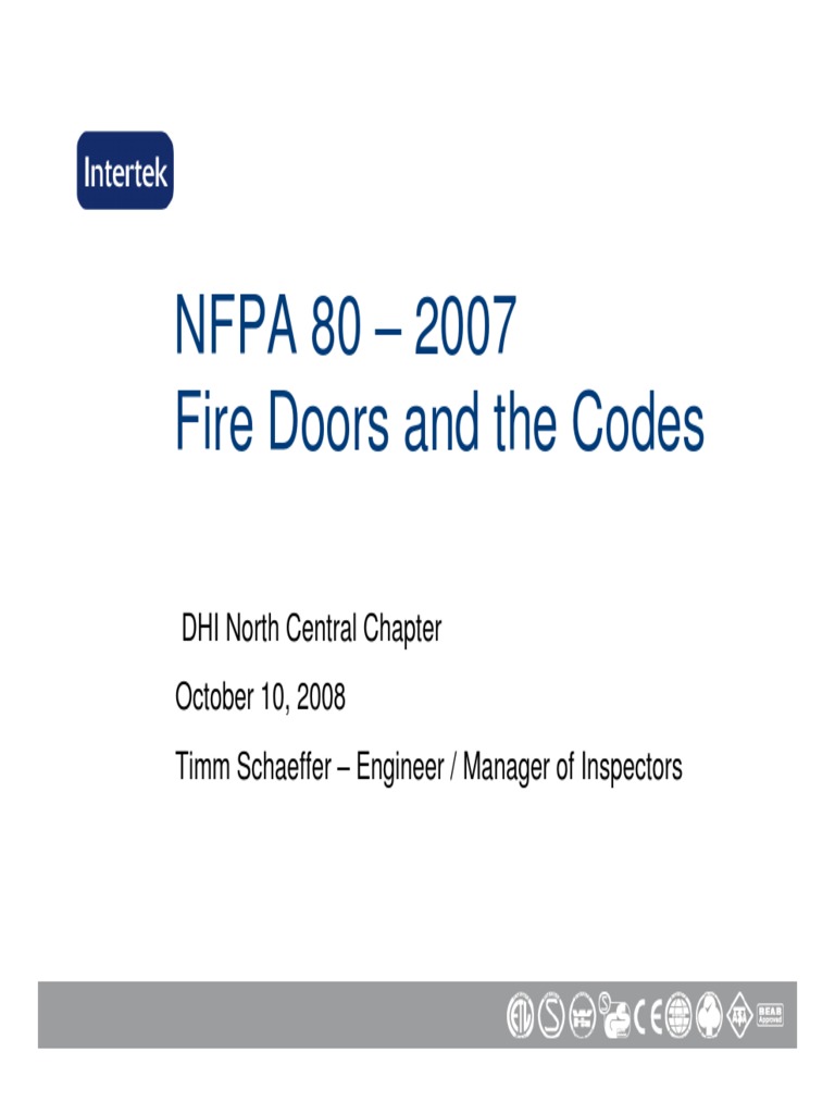 NFPA 80 Fire Door Inspection Guidelines | PDF | Door | Building Code