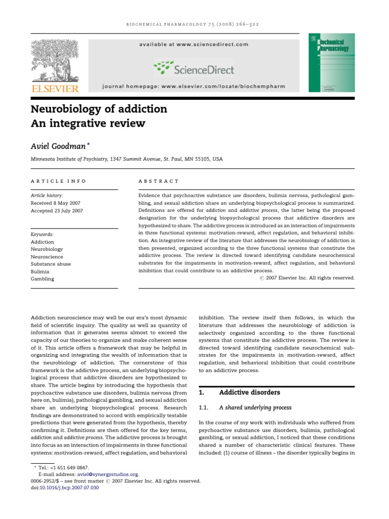 Neurobiology of Addiction | PDF | Substance Use Disorder