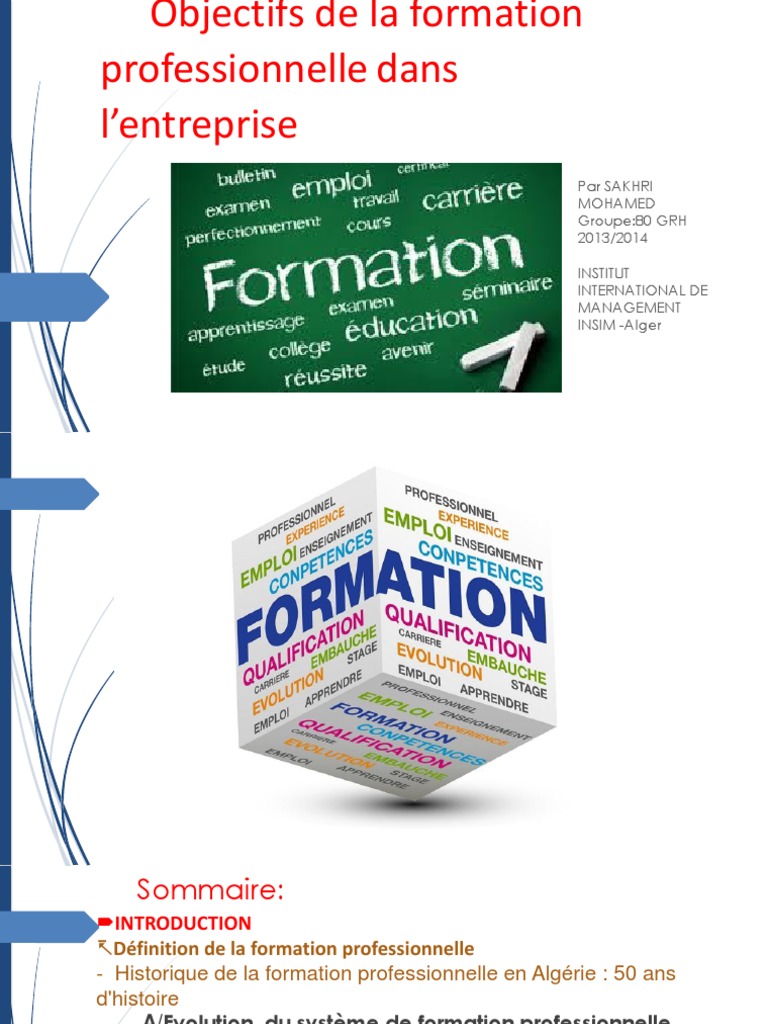 Objectifs de la formation professionnelle | PDF | Business | Algérie