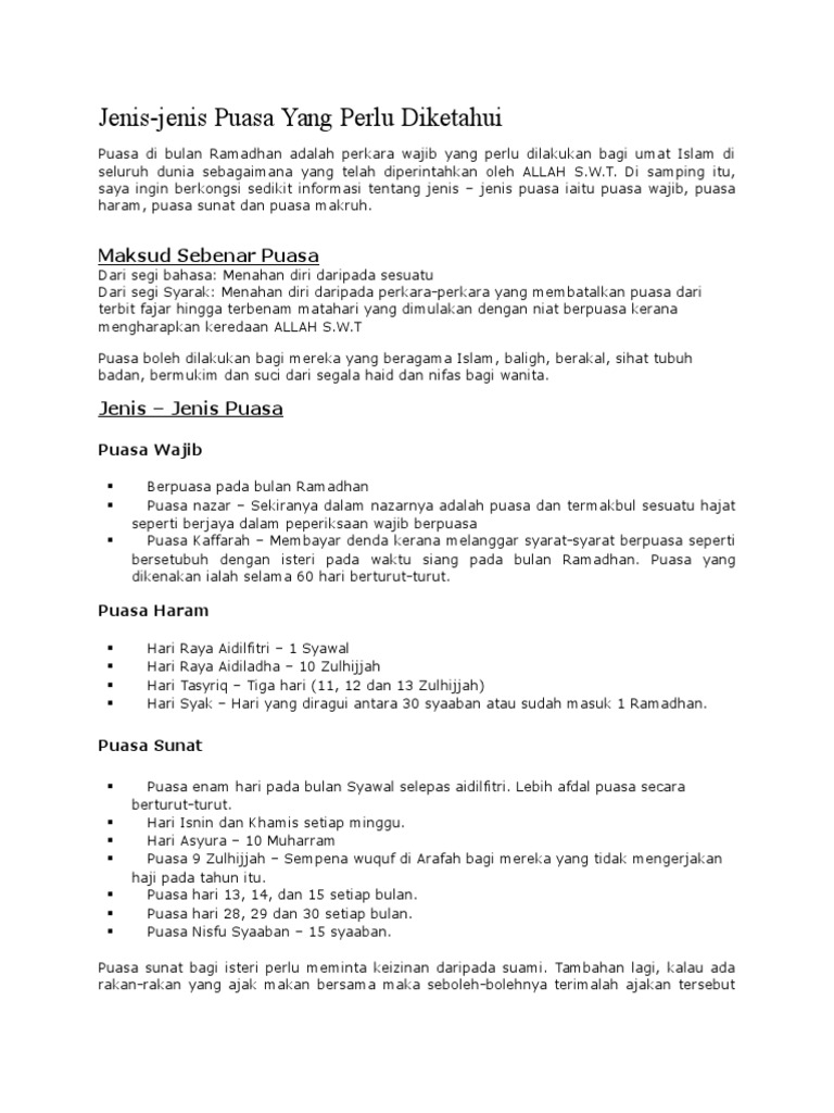 Jenis Puasa  PDF