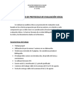 Analisis Critico de Protocolo de Evaluacion Vocal