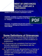 MANAGEMENT OF GRIEVANCES