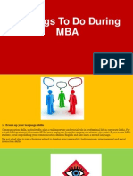 5 Things To Do During MBA
