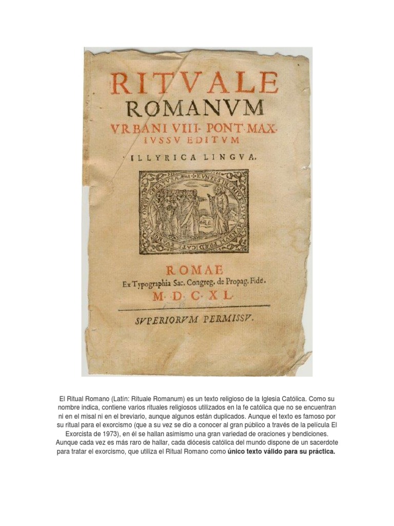 El Ritual Romano | PDF | Oración Cristiana | Adoración Cristiana Y Liturgia
