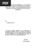 Download Assessment of Accessibility Availablity and Consumption of Drinking Water In by ABDI RAUFE SN23685345 doc pdf