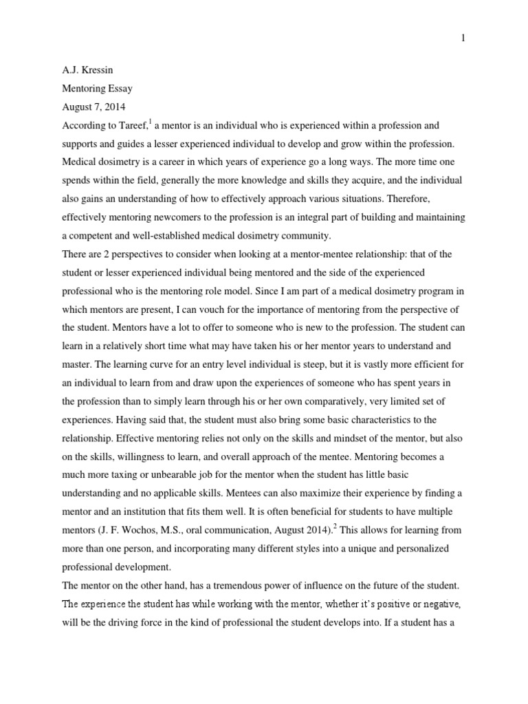 mentorship essay introduction