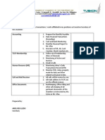 TCCP Executive Secretary Monthly Report