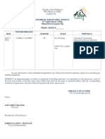 Provincial Agricultural Services 2/F Capitol Annex 1, Bldg. Albay District, Legazpi City TRAVEL ORDER A - Persons Involved Position Place Purpose/S