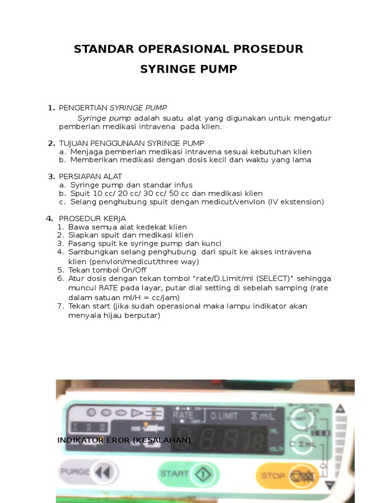 Standar Operasional Prosedur Syringe Pump