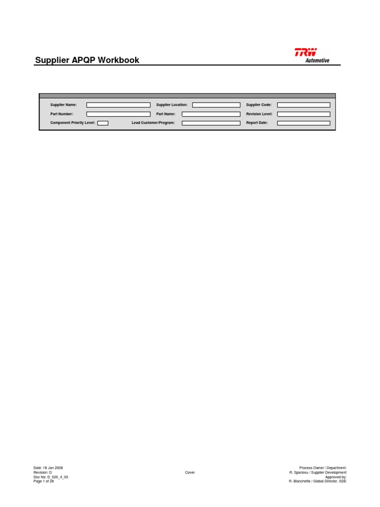 Supplier APQP Process Overview Guide | PDF | Supply Chain | Audit