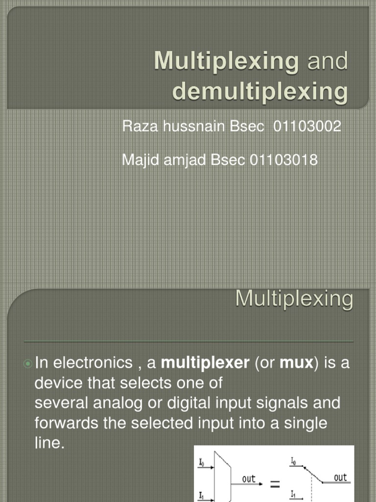 Multiplexer and Demultiplexer Overview | PDF | Multiplexing ...