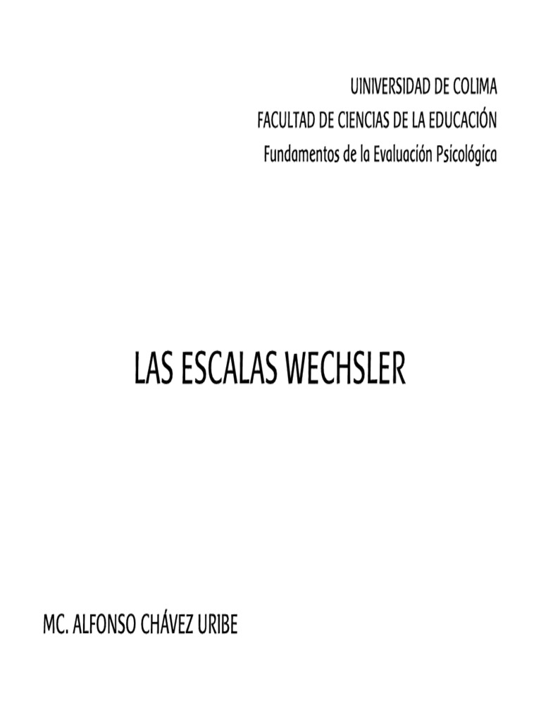 Weschler Scale | PDF | Cociente de inteligencia | Escala de ...