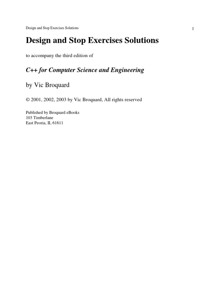 C For Computer Science And Engineering Fourth Edition Solutions Manual Vic Broquard Broquard Ebooks 06 Integer Computer Science Coca Cola