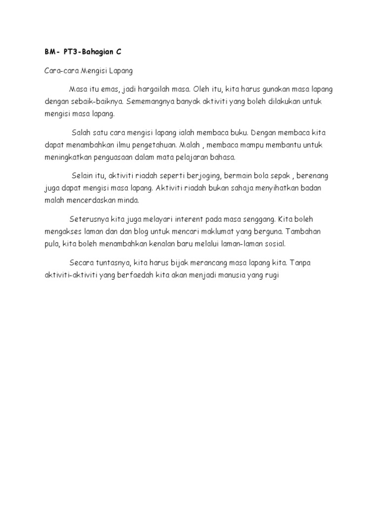 Bm Pt3 Mengisi Masa Lapang Pdf
