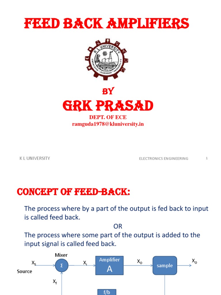 Feedback Amplifiers PDF Amplifier Feedback