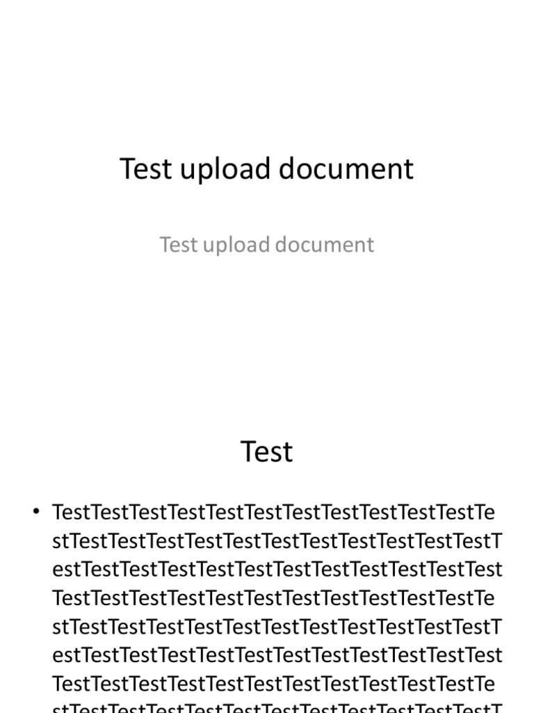 Test Document Upload Overview | PDF | Career & Growth | Technology ...
