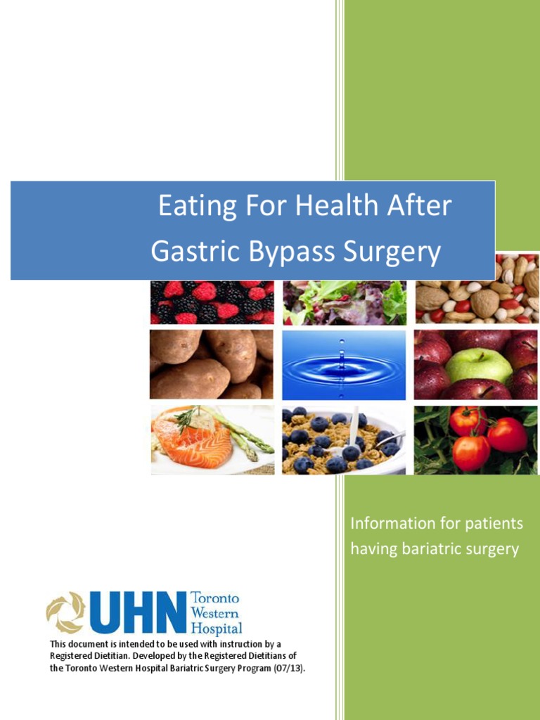 Eating For Health After Gastric Bypass Surgery PDF Human Digestive