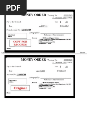Money orders -  blank