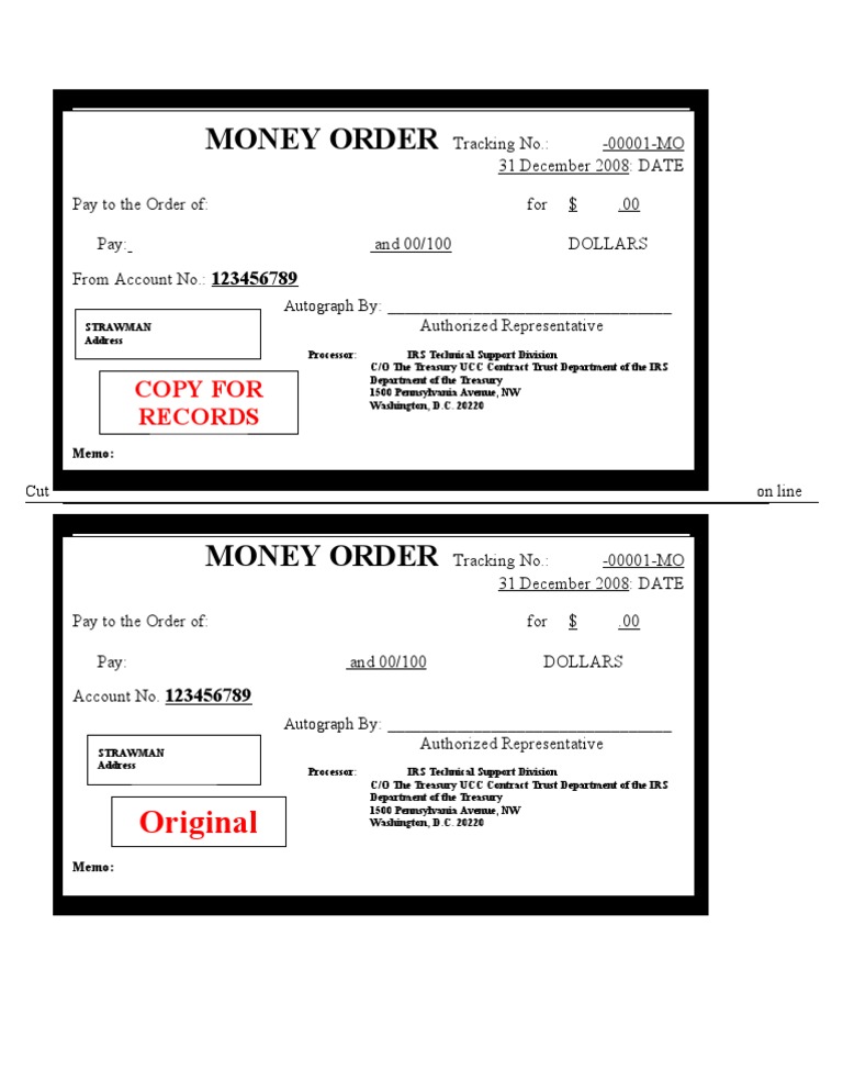 Printable Blank Money Order Template Customize and Print