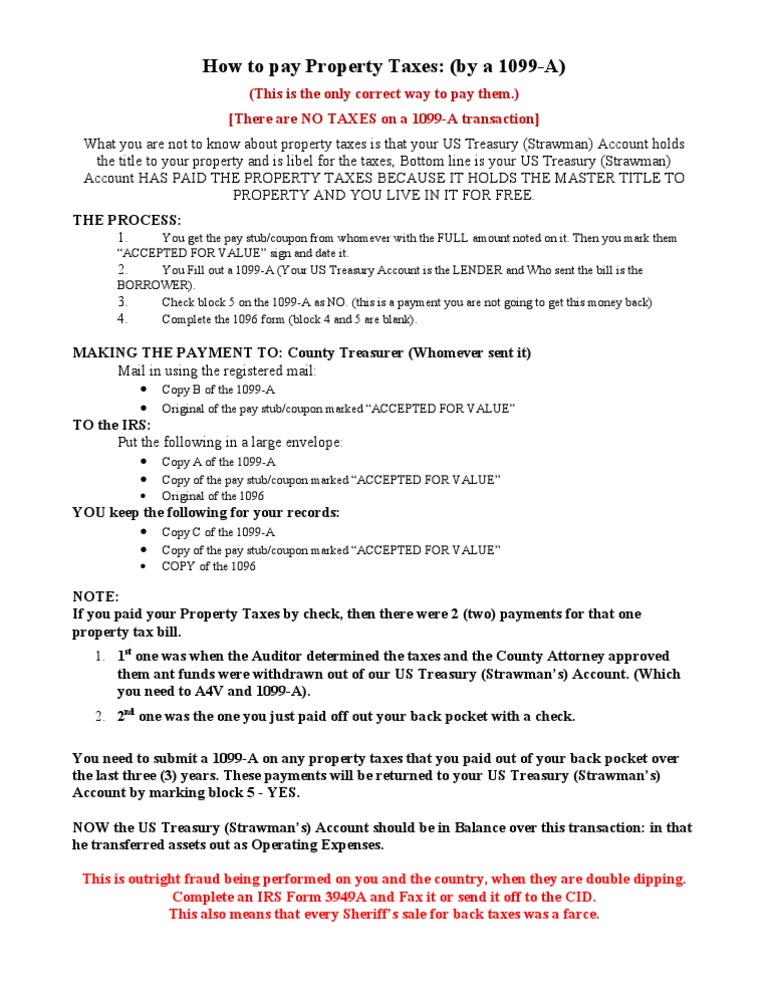 How To Pay Property Taxes PDF Payments Financial Transaction