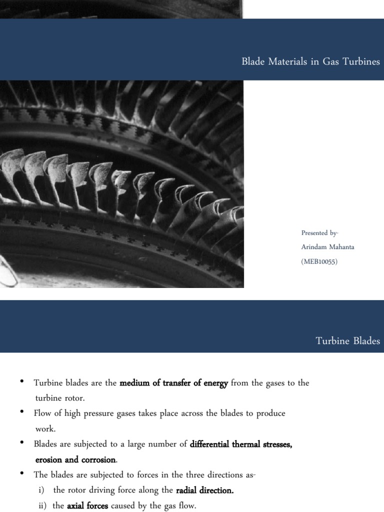 An Overview of the Materials Used for Turbine Blades in Gas Turbines