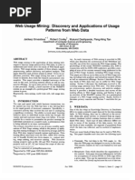 Web Usage Mining: Discovery and Applications of Usage Patterns From Web Data