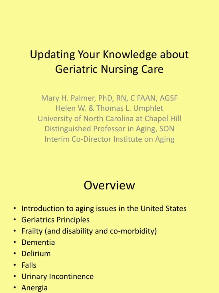 Geriatric Nursing | PDF | Urinary Incontinence | Geriatrics