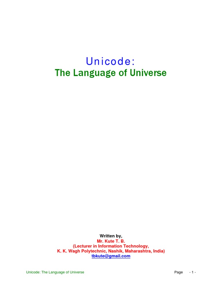 Unicode Language Of Universe Character Encoding Encodings