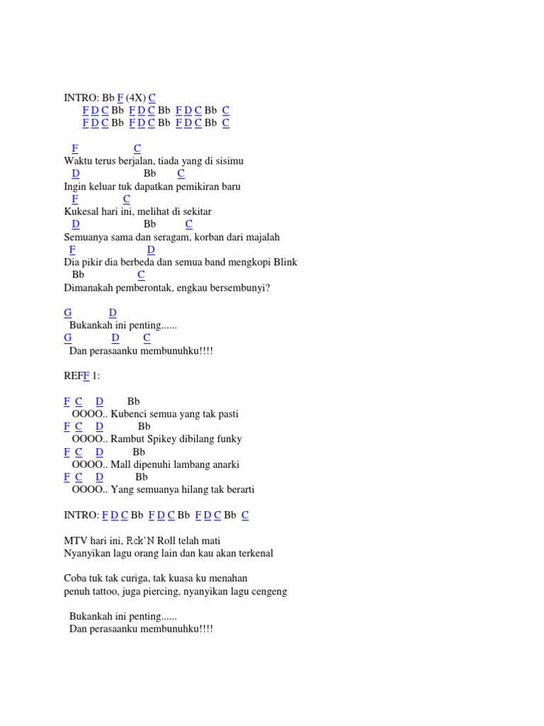 Chord Superman Is Dead Punk Hari Ini