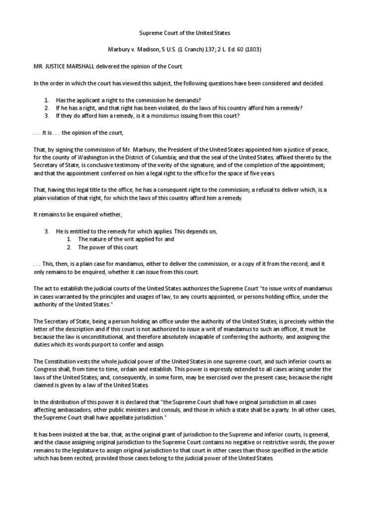 Cases Judicial Review PDF United States Constitution Supreme Courts