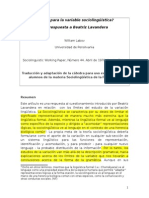 Dónde para La Variable Sociolingüística