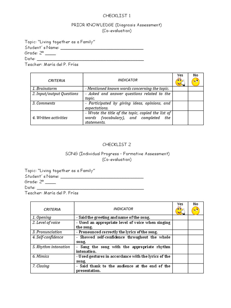 Checklist 1 Question Educational Assessment scribd