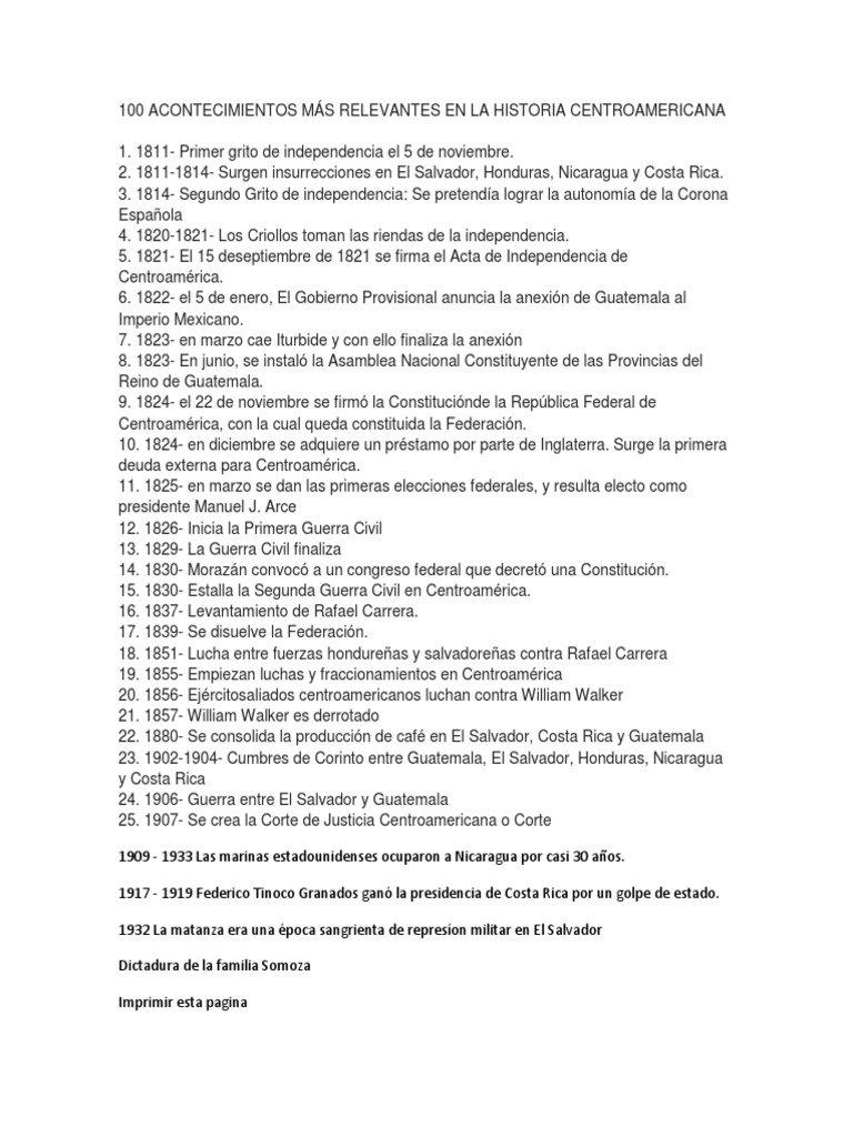 100 Acontecimientos Más Relevantes en La Historia