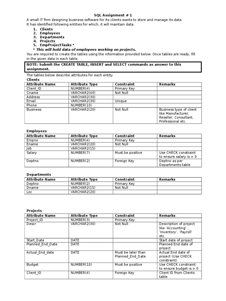 sql assignment pdf