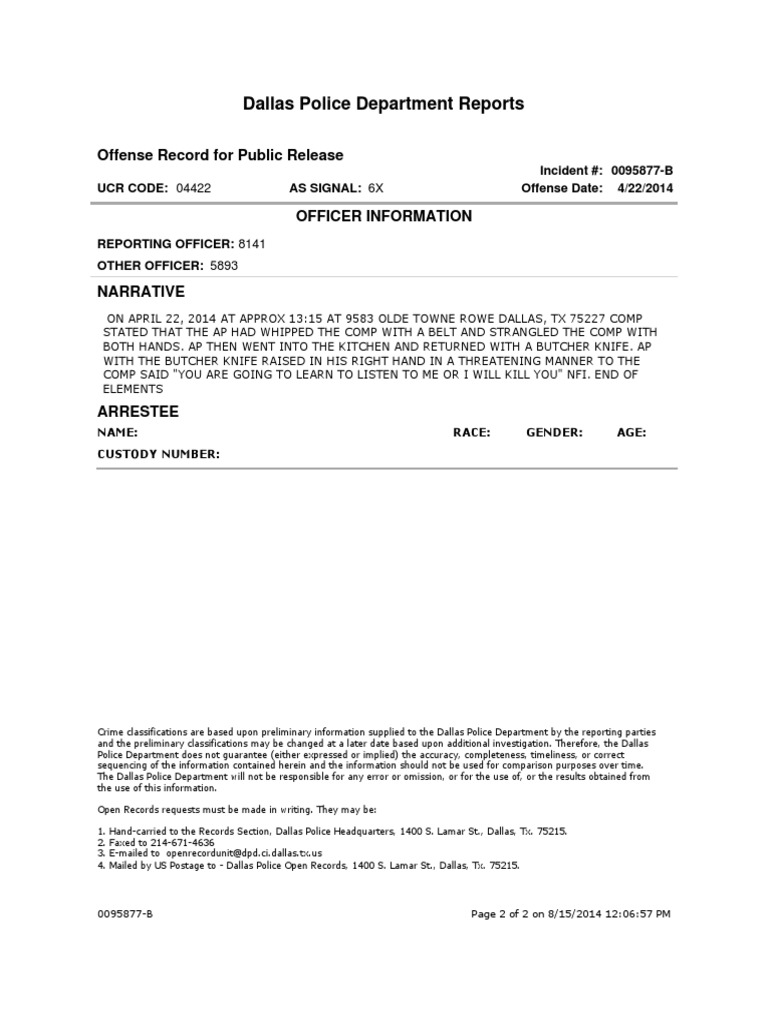 Police report writing sample image