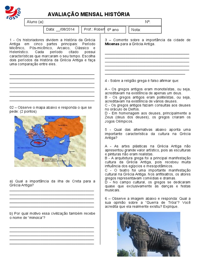 6° Ano | PDF | Grécia Antiga | Mitologia grega