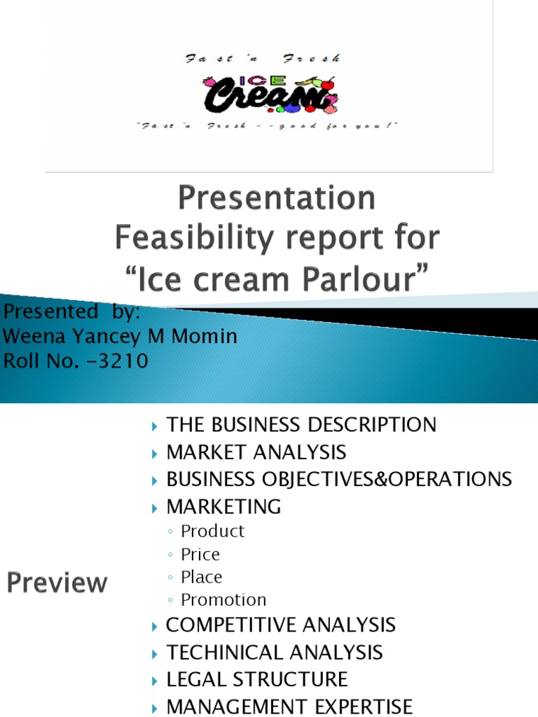 Ice Cream Parlour Feasibility PDF Pricing Foods