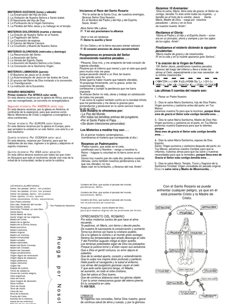 Triptico Como Rezar El Rosario | PDF | María, madre de Jesús | orador ...