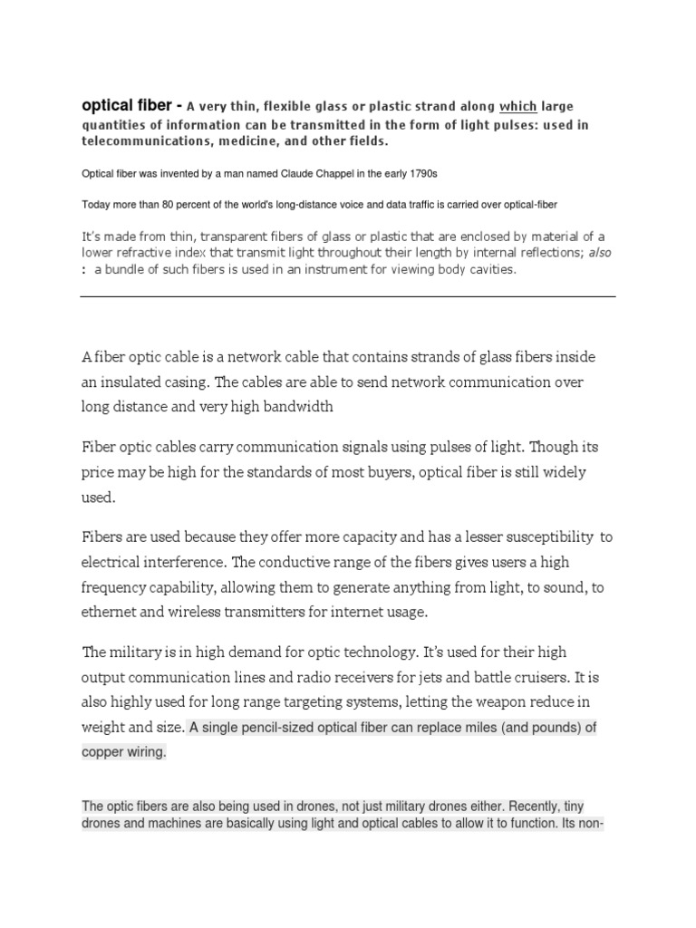 Understanding Optical Fiber Technology | PDF | Science & Mathematics ...