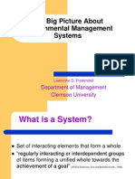 The Big Picture About Environmental Management Systems: Department of Management Clemson University