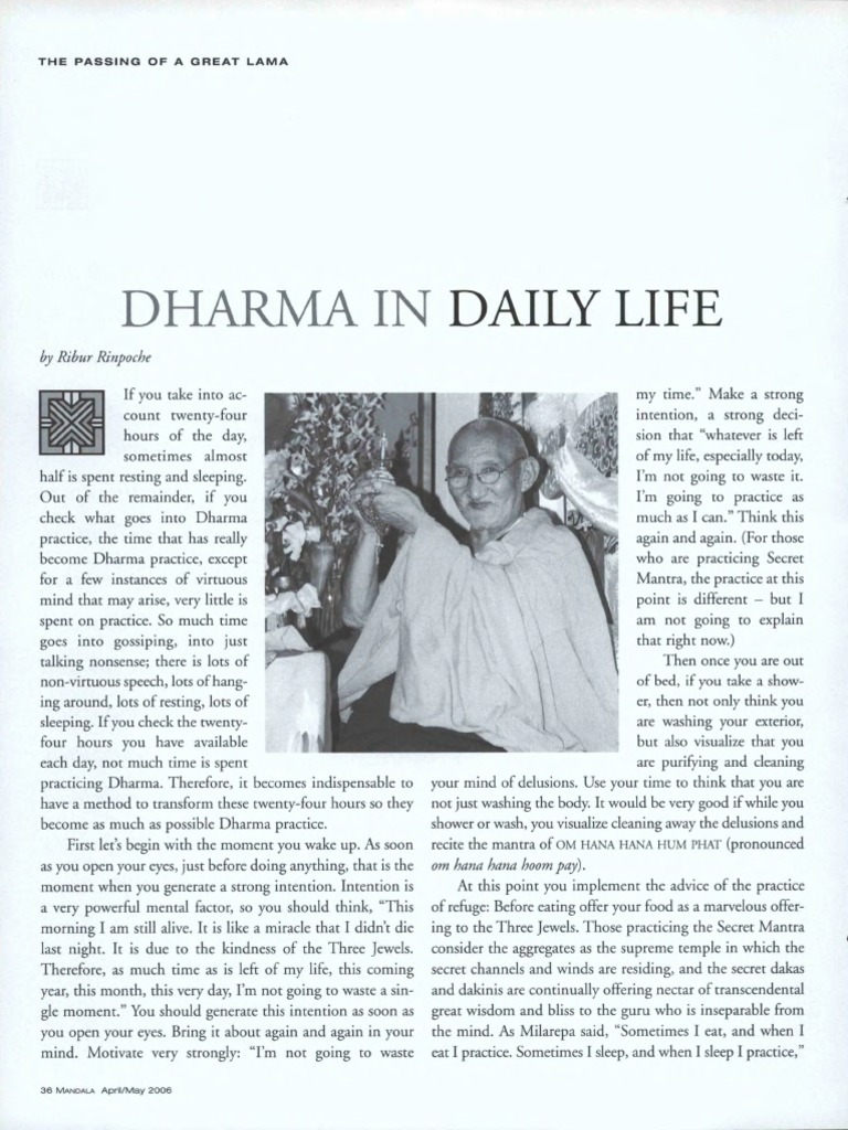 Daily Dharma Practice Guide | PDF | Mantra | Meditation