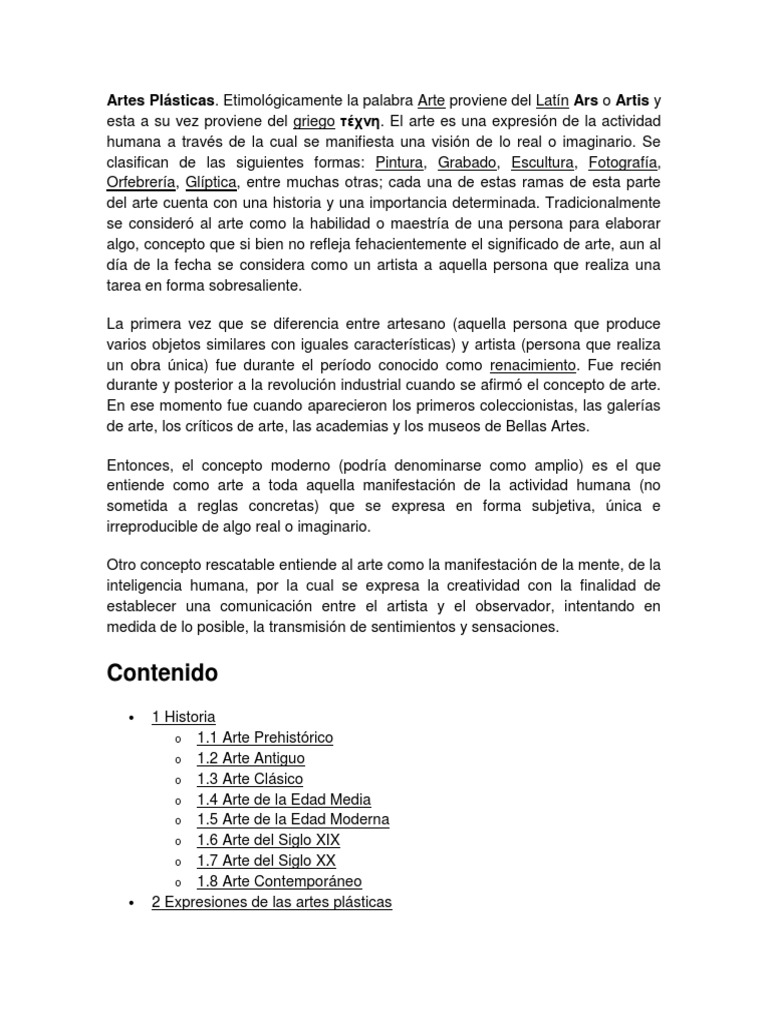 Historia de las Artes Plásticas | PDF | Grabado | Pinturas