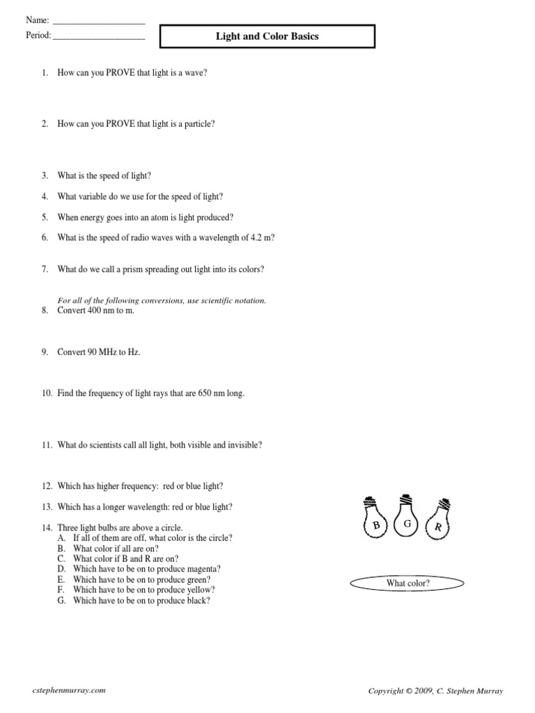 Light And Optics Complete Pdf Refraction Optics