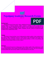 Nepalgunj Academic Research Forum: Background
