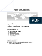 Ing Becker Politica Economica Del Ecuador