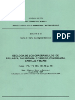 Geología - Cuadrangulo de Pallasca Tayabamba Corongo Pomabamba Carhuaz y Huari