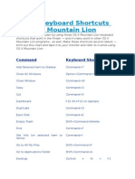 Handy Keyboard Shortcuts For OS X Mountain Lion